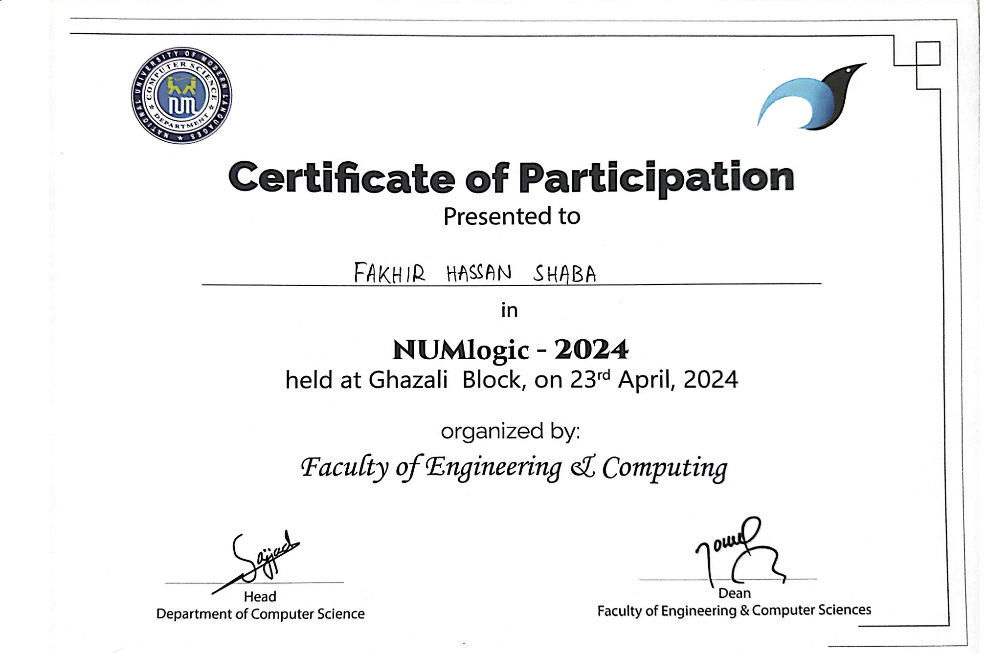 NUMLogic Speed Coding Competition